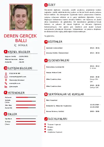 İç Mimar Cv Örnekleri cv indir
